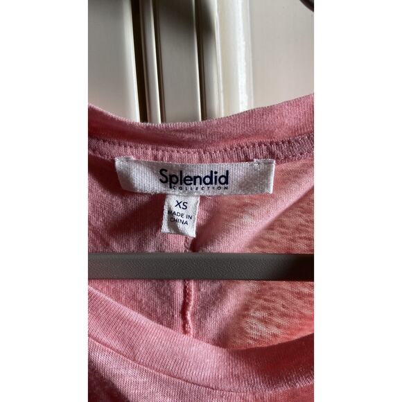 Splendid Size XS Pink White Ombre Tie Dye Tank Top Blouse Nordstrom - Picture 4 of 5